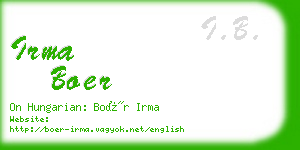 irma boer business card